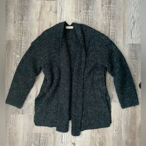 LK LUV wool Blend cardigan sweater dark teal size S